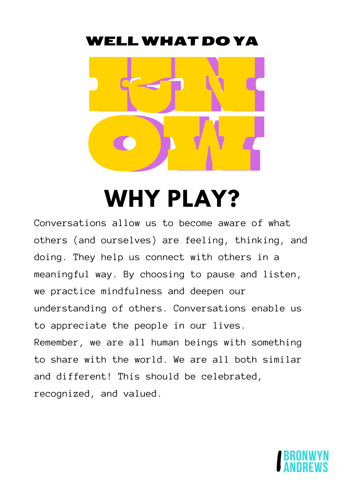 Well What Do Ya Know - Conversation Cards